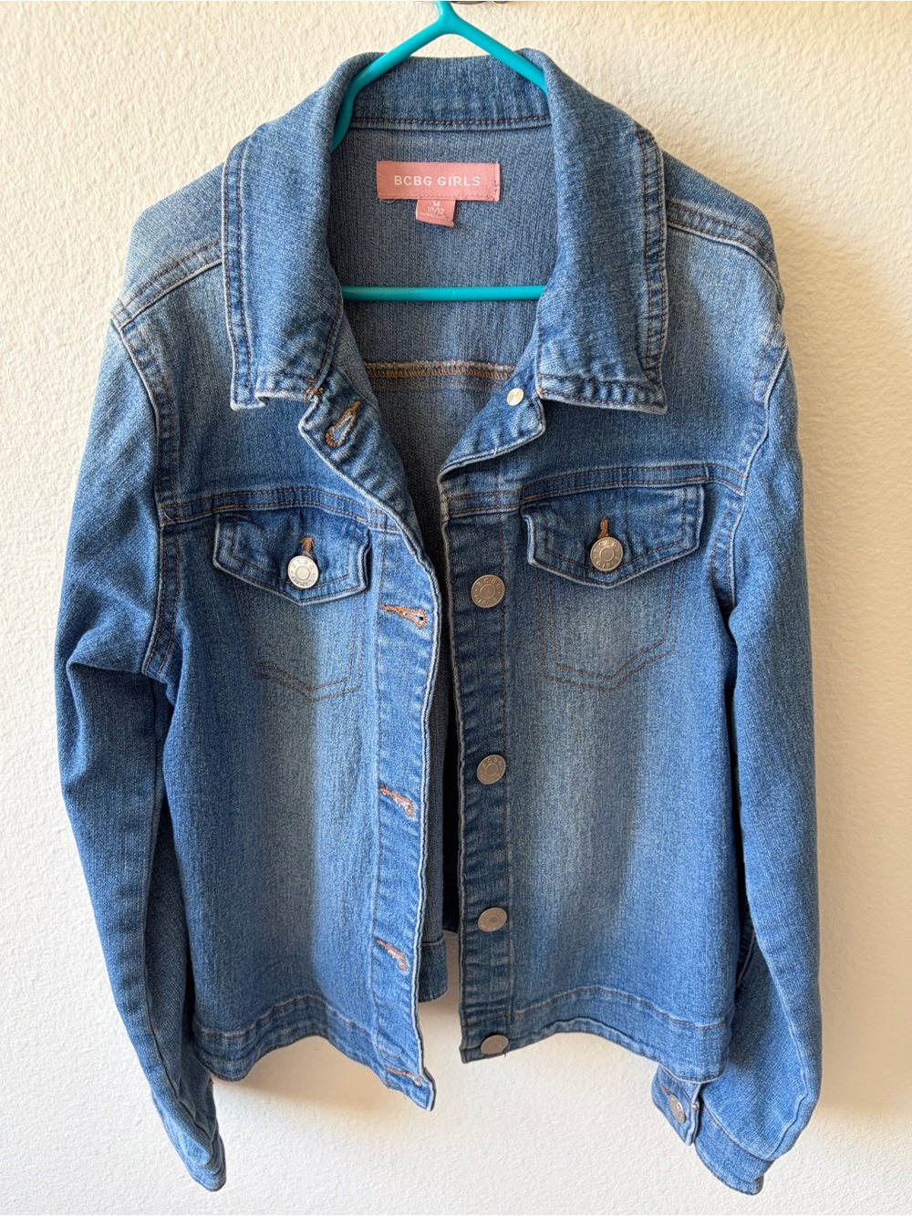 BCBG Girls 10/12 Light Blue Denim Lightweight Jacket for Kids